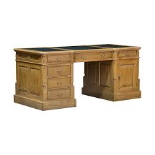 A partner desk offers dual seating areas and more storage for your home office. Partner Desk In French Oak And Green Faux Leather 180cm Island Furniture Co