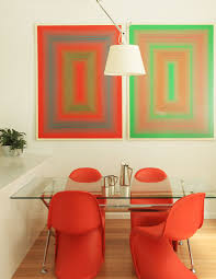 Traditional dining room with orange color pop. 39 Bright And Colorful Dining Room Design Ideas Digsdigs