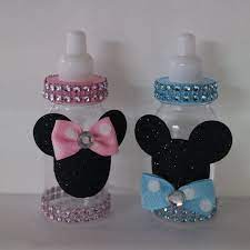 12 Pink And Blue Mix Twins Gender Reveal Minnie Mickey Mouse Themed Baby Shower Party Favors Bottles Baby Shower Games Party Decorations Baby Shower Party Favors Mickey Mouse Baby Shower