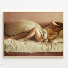 Antique Nude, Naked Woman Laying on a Bed, Woman Sleeping, Johann Baptist  Reiter, Fine Art Print, Classical Nude Woman, Victorian Regency - Etsy