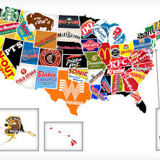 Red White Food Mapping All 50 States Most Significant Chain Restaurants Food Map Recipe Icon Fast Food Chains