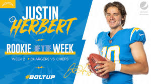 By rotowire staff | rotowire. Justin Herbert Named Rookie Of The Week Chargers