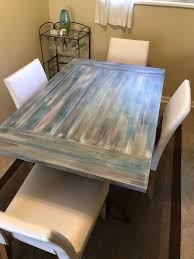 How To Paint A Damaged Table To Go Coastal Diy Dining Table Makeover Painted Coffee Tables Furniture Makeover