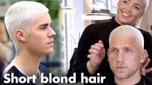 No matter whether you have straight short hair or long waves and curls, you will easily find men hairstyles. Justin Bieber Short Blond Hair Platinum Skinfade Hairstyle For Men Youtube