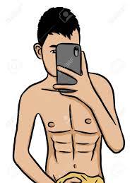 Cartoon Sexy Man Use Phone For Selfie Stock Photo, Picture And Royalty Free  Image. Image 142632100.