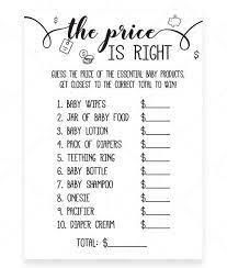 Rustic Kraft Price Is Right Game Template Editable Virtual Baby Shower Games Baby Shower Game Prizes Virtual Baby Shower Ideas