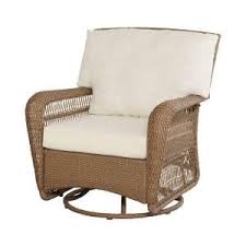 Martha Stewart Living Charlottetown Natural All Weather Wicker Patio Swivel Rocker Brown Wicker Patio Furniture Wicker Patio Furniture Outdoor Wicker Furniture