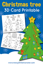 *this post contains affiliate links* we love all things christmas! 3d Christmas Tree Card Template Messy Little Monster