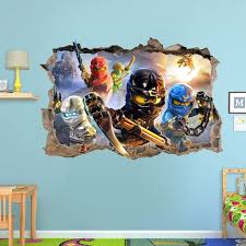 Lego Ninjago 3d Wall Sticker Smashed Bedroom Kids Decor Vinyl Removable Art Decal Huge Large Small Home Room Mu Lego Room Decor Lego Room Boys Lego Bedroom