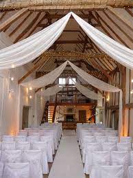 Organza Ceiling Drapes Simple But Effective Barn Wedding Venue Farm Wedding Venue Unusual Wedding Venues