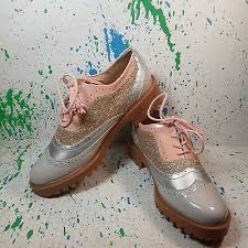 Free returns on eligible items. Womens Jolimall Oxford Shoes Gold Glitter Pink Silver Rubber Sole 8 Ebay