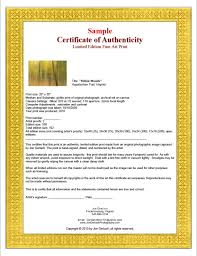 • many applications require xerox of additional certificates/documents to be enclosed along with the service request form to verify the applicant's genuineness and the. 37 Certificate Of Authenticity Templates Art Car Autograph Photo