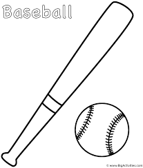 Sports and adventure coloring book. Baseball And Bat Coloring Page Sports