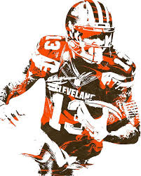 Odell Beckham Jr Cleveland Browns Pixel Art 1 Art Print By Joe Hamilton Nfl Football Art Football Art Cleveland Browns