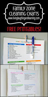 free printable zone cleaning charts for the family at living