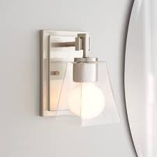 Hoxton Vanity Sconce Single Light Clear Glass Bathroom Vanity Lighting Lighting