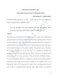 Pdf Folk Practices Of The Khasi Tribe A Description Of Jingrwai Iawbei In Kongthong Village Piyashi Dutta Academia Edu