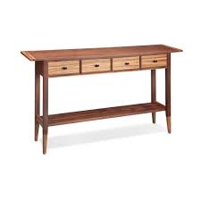 Shaker furniture can stand on its own or help to complement a more eclectic design setting. Walnut And Zebrawood Sofa Hall Table By Thomas William Furniture Shaker Style Furniture Sweetheart Gallery Contemporary Craft Gallery Fine American Craft Art Design Handmade Home Personal Accessories