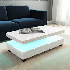 A white gloss coffee table makes a unique statement with its bright color and shiny finish, and these quirky coffee tables go with a variety of colors and decorative styles. White Gloss Coffee Table With Led Lights Tiffany Furniture123