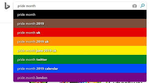 Pride month dates for the diary. Bing Pride Month Search Box Rainbow Easter Egg