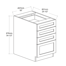 Also, when building standard kitchen height base cabinets, you can get 6 sides out of one 4×8 sheet of plywood if you build the cabinets with the 2×4 base. 18 X 34 5 Four Drawer Base Kitchen Cabinet Bath Depot