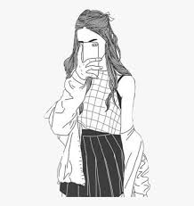 Chicas Tumblr Girl Outline Drawing Hd Png Download Kindpng