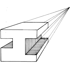 Gambar perspektif 2 titik hilang (two point perspektif), teknik ini biasanya dalam penggambaran digunakan dalam pengambilan suatu sudut pandang terhadap bangunan, ruangan dan juga sebuah interor bangunan. Gambar Perspektif 1 Titik Hilang Pengertian Dan Contoh Teknikece