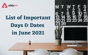 How many days until 2021. Important Days In June 2021 List Dates Days And Events