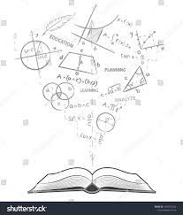 Open Book And Mathematical Formulas Theme Of Maths Drawing On White Background In Doodle Style Back To School Math Drawing Open Book Drawing Mathematics Art