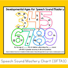 speech sound mastery chart gfta3