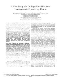 Case studies have become very popular recently because the help students connect their knowledge with practical situations. Pdf A Case Study Of A College Wide First Year Undergraduate Engineering Course