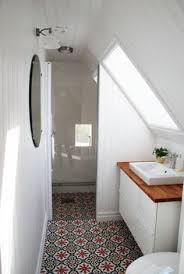 Showers With Sloped Ceilings Google Search Like Window And Glass Shower Door Like How Tile Runs Small Attic Bathroom Upstairs Bathrooms Small Bathroom Tiles
