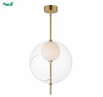 [Hot Item] Natural Aged Brass Multiple Layers Globe Glass Shade LED Pendant  Light