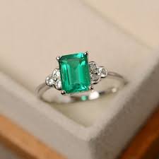 Emerald Ring Promise Ring Emerald May Birthstone Ring Etsy Emerald Ring Gemstone Rings Jewelry