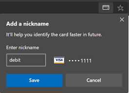 We would like to show you a description here but the site won't allow us. Give Nicknames To Your Credit Cards In Microsoft Edge Microsoft Tech Community
