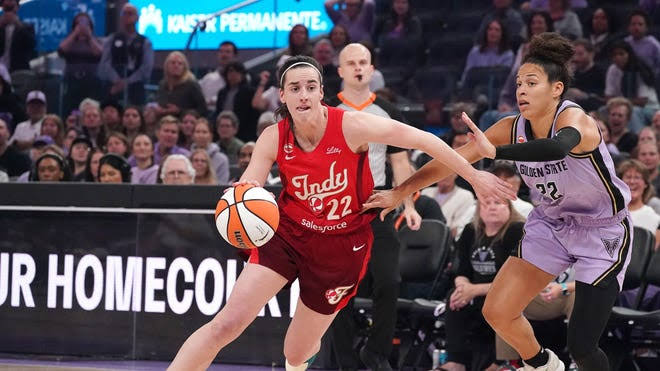 Caitlin Clark's stats in Indiana Fever vs Golden State Valkyries today