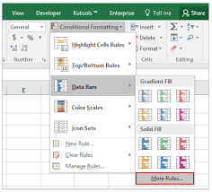 how to insert in cell bar chart in excel