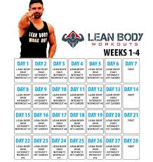 The Lean Body Workouts Schedule Lean Body Workouts