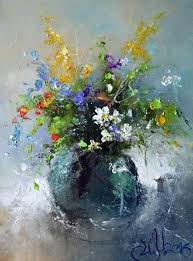 How to paint a butterfly & flower in oil. Pin By Esther Dietrich On Olgemalde Abstract Flower Painting Watercolor Flowers Tutorial Abstract Flowers