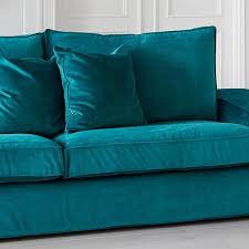 Bring Home The Ektorp Sofa Bed Cover It With This From Bemz Online Teal Velvet 450 Ships To Canada Ektorp Sofa Cover Sofa Covers Blue Velvet Sofa