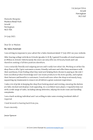 Don't include these things in your cover letter. Sales Assistant Cover Letter Example Coverletterexamples App