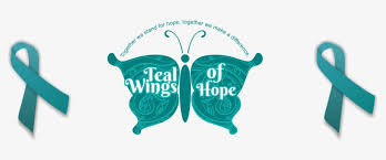 Cervical cancer ribbon clip art. Teal Wings Of Hope Ovarian Cancer Awareness Month 2018 Australia Transparent Png 785x261 Free Download On Nicepng