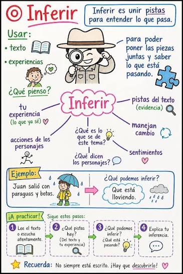 Trabajamos la inferencia uniendo pistas del texto y experiencias para  comprender mejor ?✨ #ComprensiónLectora #Inferir #EducaciónPrimaria  #AprenderJugando