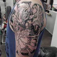 Adamctattooist Started This Epic Black And Grey Dbz Piece Recently And We Can T Wait To See It Finished Dragon Ball Z Tattoos New Zealand Tattoo Dbz Tattoo