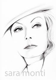 Greta Garbo Pencil Portrait Portrait Drawing People Pencil Portrait