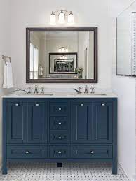 Navy Blue Double Sink Vanity Cabinet