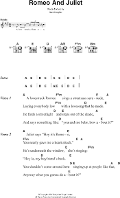 C g am g c juliet says hey it's romeo! Romeo And Juliet Guitar Chords Lyrics Zzounds