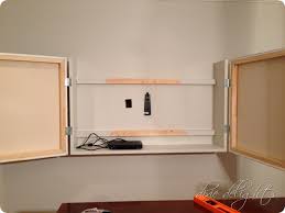 The tv cabinet hangs solidly on the wall, thanks to a hidden construction. Honey Does Diy Flat Screen Tv Cabinet Dixie Delights