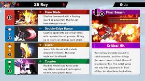 Super smash bros ultimate contains 77+ playable characters, the majority of which are gradually. Roy Super Smash Bros Ultimate Unlock Stats Moves