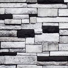 Kahverengi taş desenli duvar kağıdı. Piya More 2106 Gri Siyah Tas Desenli Duvar Kagidi